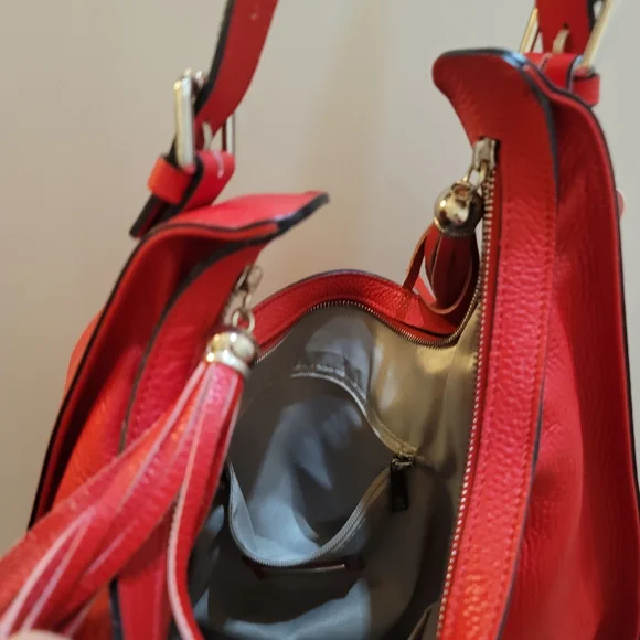 Red handbag genuine leather - Picture 8 of 16